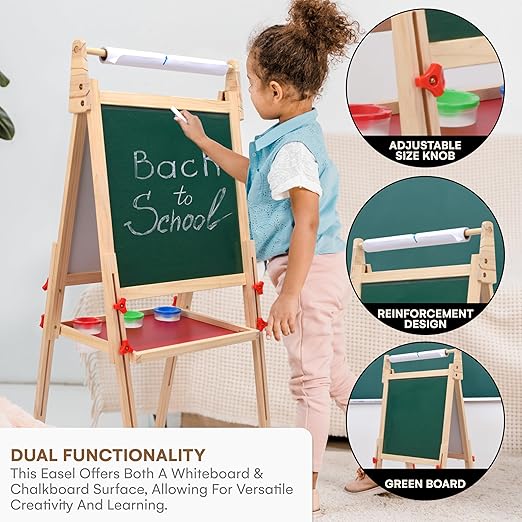 Childlike Behavior | Wooden Easel Stand - Sign Holder Stand - Poster Stands for Display - Painting Holder for Events and Decor - Adjustable and Portable Easel - Suitable for Wedding & Party Display