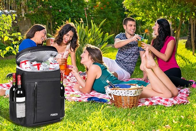 FORICH Soft Cooler Backpack Insulated Waterproof Backpack Cooler Bag Leak Proof Portable Small Cooler Backpacks to Work Lunch Travel Beach Camping Hiking Picnic Fishing Beer for Men Women
