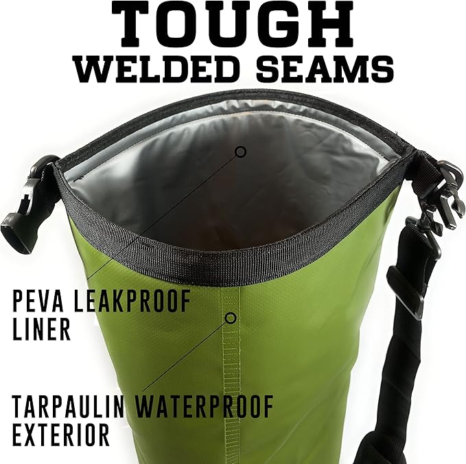 Dry Bag Floating Cooler - Roll Top Insulated Backpack – Portable, Collapsible, Waterproof with Padded Shoulder Strap - Perfect for Kayaking Fishing Beach Hiking -15L