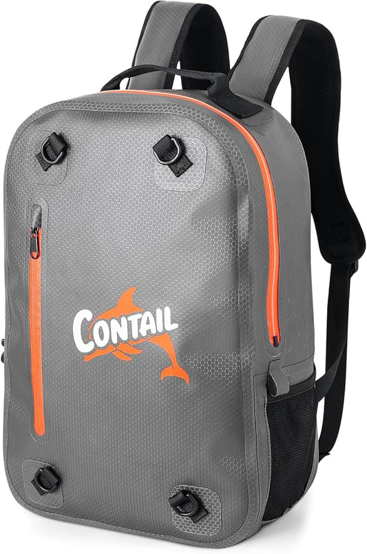 CONTAIL 25L IPX7 Submersible Dry Bag Backpack,Waterproof Travel Laptop Bag with Airtight Zippers for Boat,Fishing,Kayak