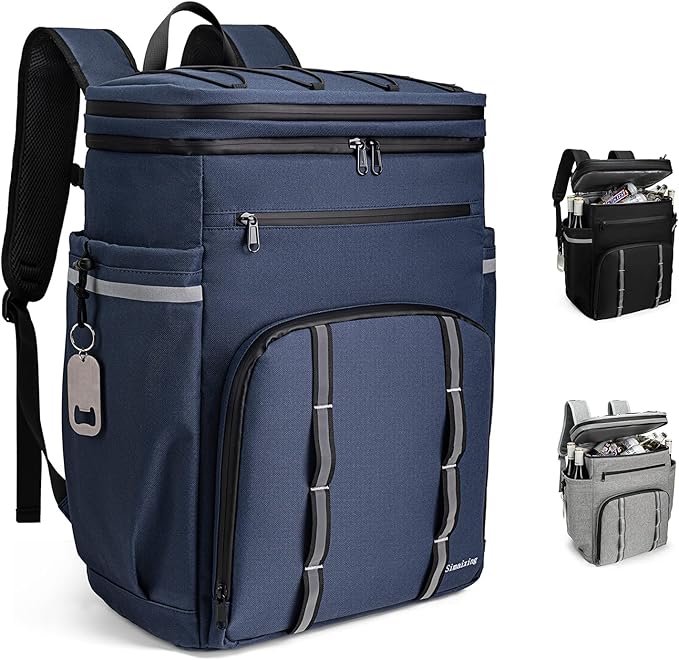 Backpack Coolers Insulated Leak Proof, 45 Cans Beach Cooler Backpack, Large Capacity Ice Chest Backpack, Waterproof Soft Cooler Bag Lunch Backpack for Men Women Camping Hiking