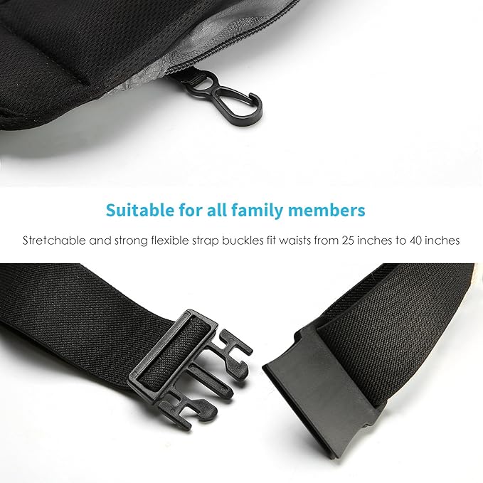 ProCase Running Belt Waist Pack, Sports Runner Bag Pouch Adjustable Fanny Pack for iPhone and Other Smartphones, Sweatproof Workout Waist Bag for Men Women Hiking Fitness Jogging