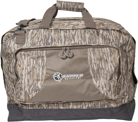 Camo Wader Storage Bag, Expandable Duck Hunting Wader Bag with Fold-Out Neoprene Mat and Waterproof Pockets