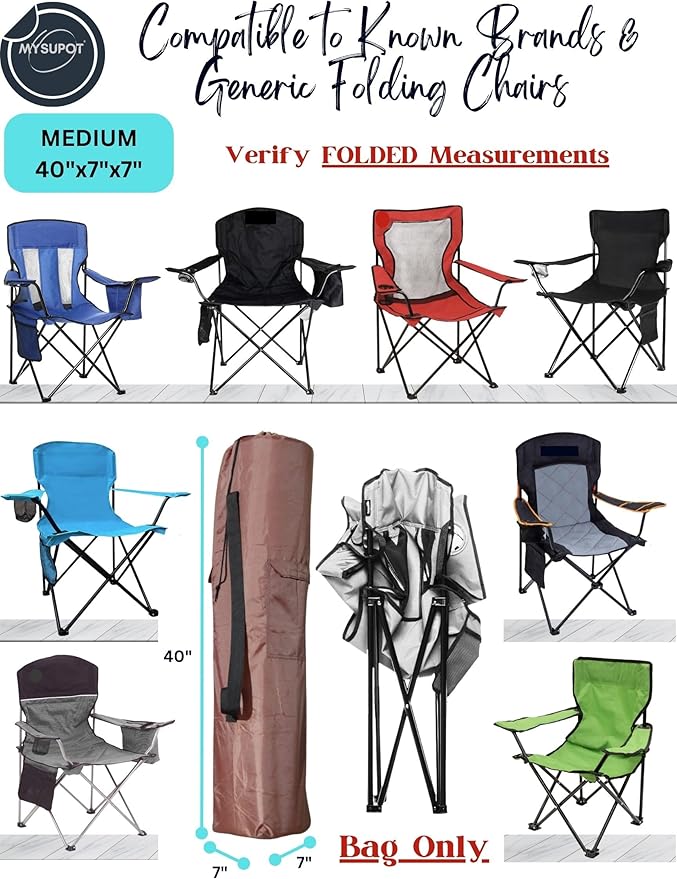 Replacement Bag for Folding Camping Chair, Portable Camp Chair, Hammock, Yoga Mat, Umbrella, Tents, Tripods, Fishing Poles - 420D Oxford Polyester Fabric
