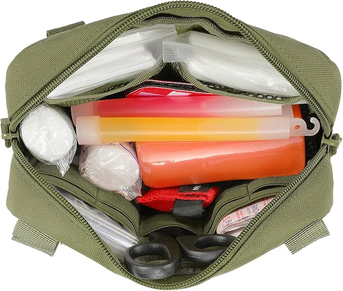 Tactical Molle Admin Pouch Utility Laser Cut EDC Tool Pouch Bag Horizontal Modular Pouches Include US Flag Patch and Keychain