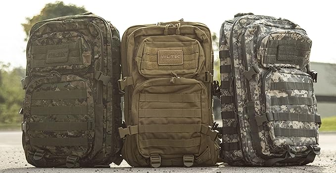 Mil-Tec Unisex Assault Pack - Rugged Durable Lightweight Ergonomic Versatile Tactical Outdoor Camping Hiking Backpack with Adjustable Padded Shoulder Straps & MOLLE Loops, Coyote, 20L