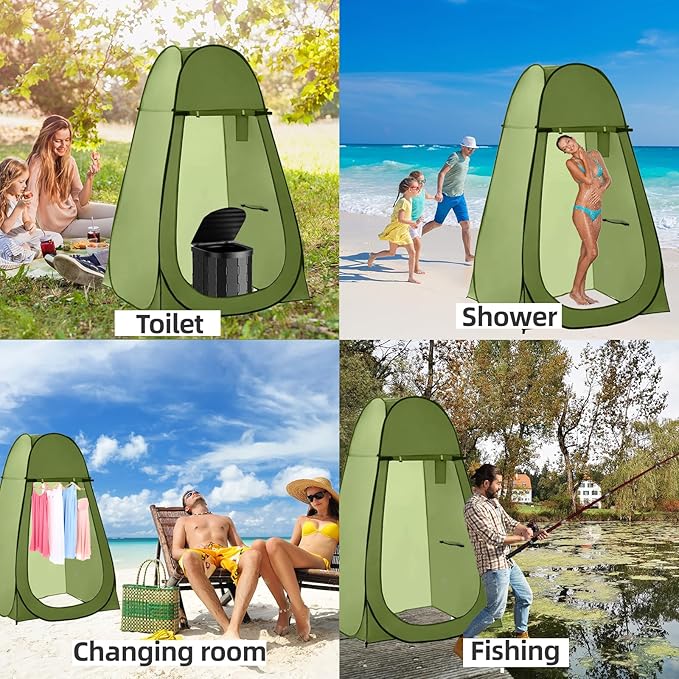 Portable Toilet and Privacy Tent for Adults, Pop Up Potty Tents Outdoor Portable Toilet for Camping with 12 Toilet Bags, Pop-up Tent for Toilet, Travel, Changing