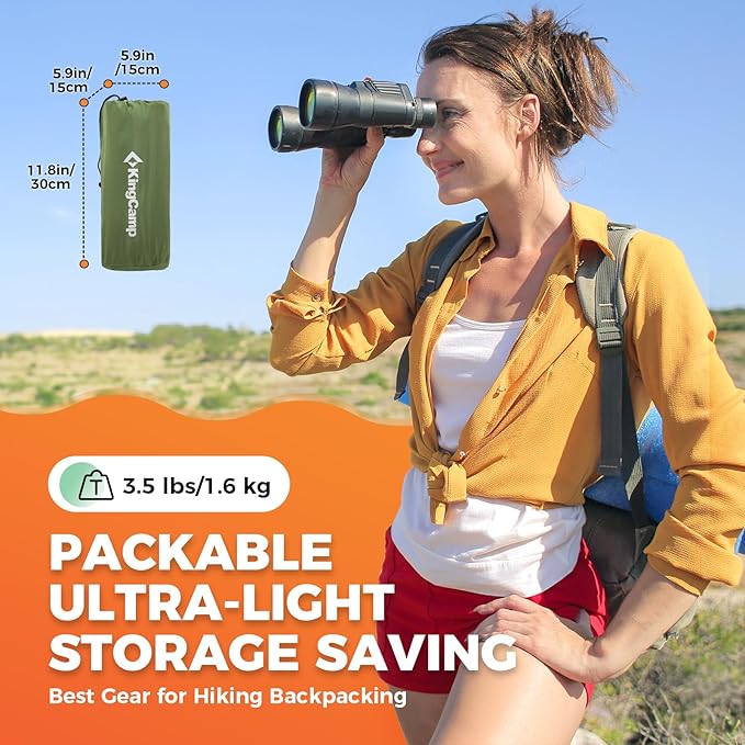 KingCamp Sleeping Pad for Camping, Inflatable Sleeping Pad Ultralight Connectable Camping Mattress with Pillow Built-in Foot Pump for Backpacking Hiking Tent Cot