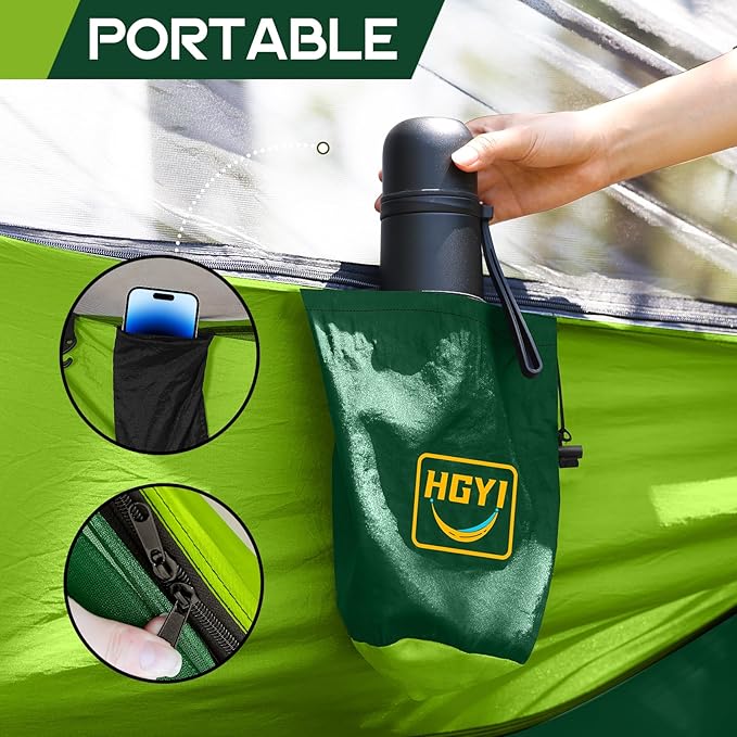 Camping Hammock Mosquito Net,Double & Single Portable Hammocks Hammocks with 2 Tree Straps,Hammock Tent for Travel Camping,Camping Accessories for Indoor Outdoor Hiking Backpacking Backyard Beach