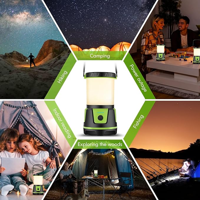 Rechargeable Camping Lantern 3000 Lumens – LED Flashlight with 5 Modes, IP54 Waterproof, 7500mAh Battery, Portable Bright Light for Power Outages, Emergencies, Hurricanes & Hiking