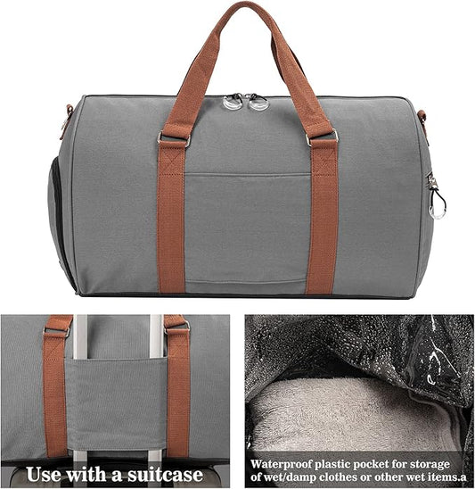 Kuston Sports Gym Bag with Shoe Compartment&Wet Pocket,Travel Duffel bag,Weekend Bag,Workout Bag Suitable for Men and Women