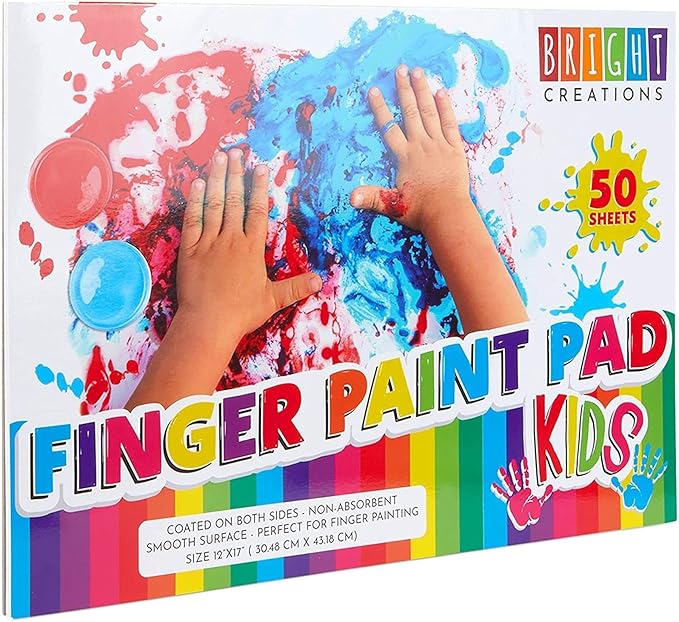 Bright Creations Finger Painting Paper Pad, Kids Art Supplies, 50 Sheets/Pad (17 x 12 in, 2 Pack)