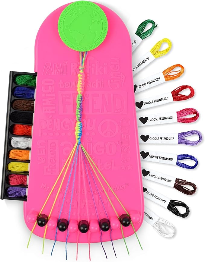 Choose Friendship, My Friendship Bracelet Maker®, an American Original | 20 Pre-cut Threads - Makes Up to 8 Bracelets | Craft Kit, Kids Jewelry-Making Kit, Gifts for Girls 8-12