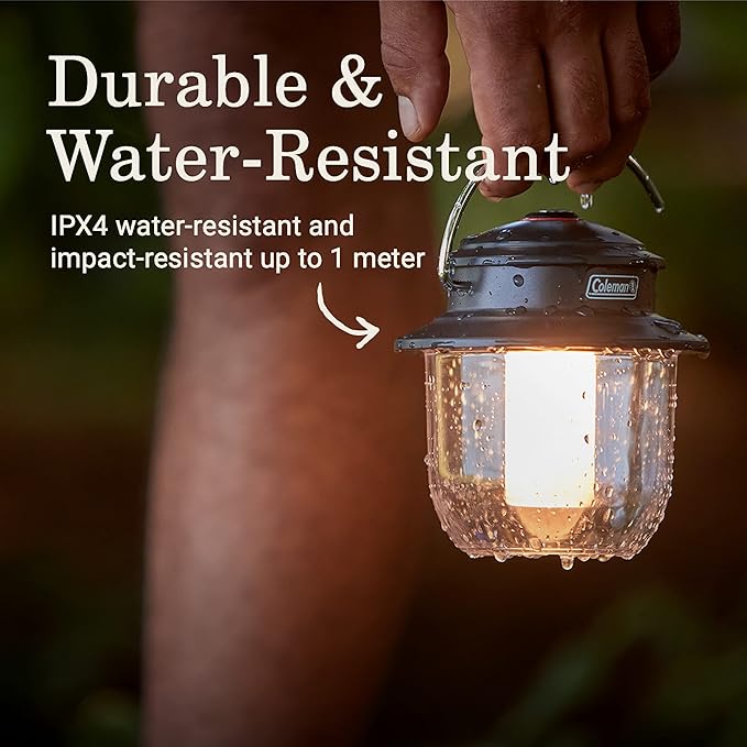 Coleman Classic Recharge 800 Lumens LED Lantern, Durable Water-Resistant Lantern with Built-in Rechargeable Batteries, Ideal for Camping and Emergencies