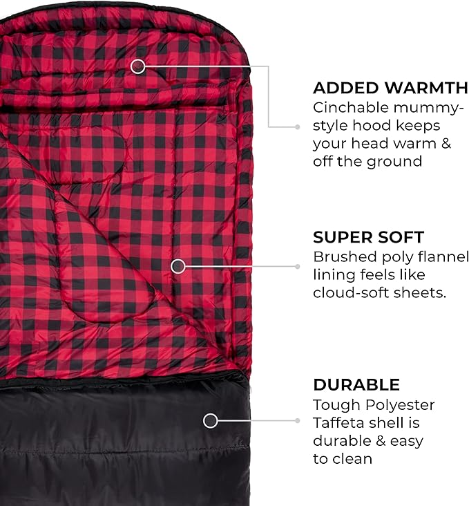 Teton Celsius XXL Sleeping Bag, Cold Weather Sleeping Bags for Adults and Kids, Camping Made Easy and Warm. Compression Sack Included, 35F, 25F, 0F, 20F Degree