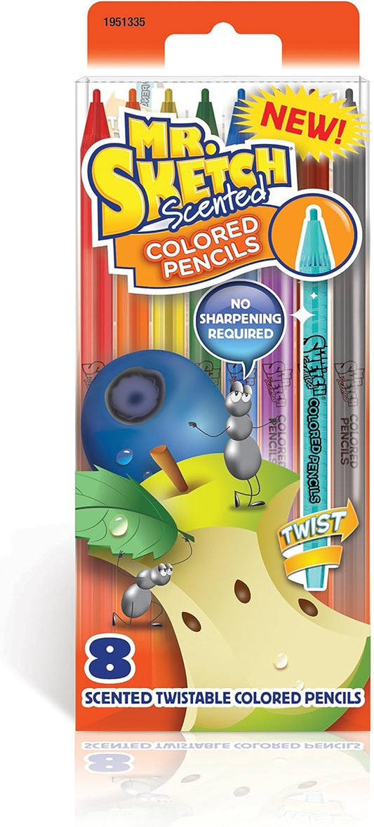 Mr. Sketch Scented Twistable Colored Pencils, Assorted Colors, 8 Count