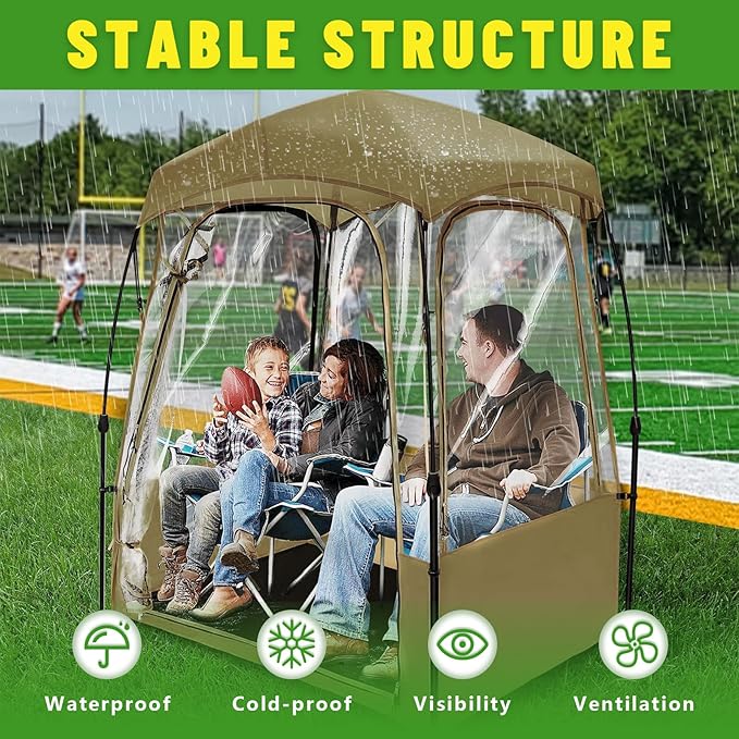 Pop Up Tent, Clear Outdoor Tents Sports Fishing, Rainproof and Windproof Beach Camping, Lightweight and Sturdy, Easy Set Up, UPF 50+ Portable Folding 39" x 64"