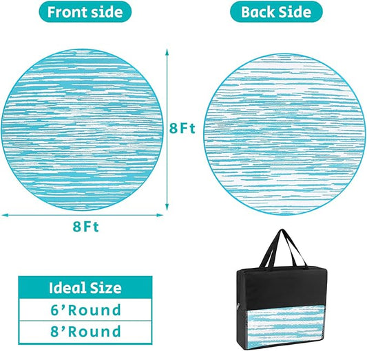 HEBE Outdoor Rug 8ft for Patios Clearance Waterproof Patio Mat Plastic Straw Rug Reversible RV Camping Tent Rug Outside Indoor Outdoor Area Rugs for RV,Deck,Beach,Balcony,Camper