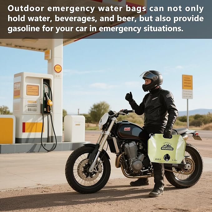 Collapsible 8L Water Storage Bag, BPA-Free Portable Folding Water Jug with Adjustable Faucet, Leakproof Emergency Water Bag for Camping, Hiking, Riding, Outdoor Sport (GREEN, 2)