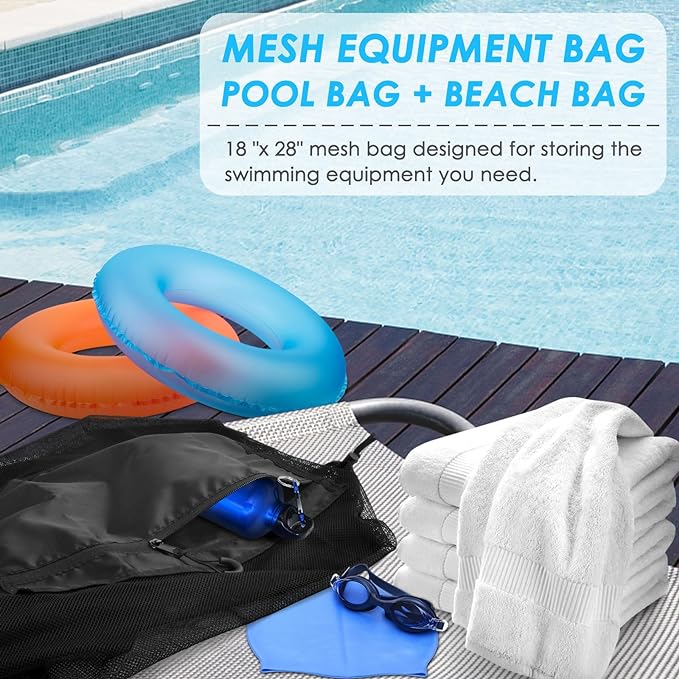 BROTOU Sports Mesh Bag Sports Equipment Bags Heavy Duty Drawstring Backpack Sport Balls Bag for Beach, Travel, Gym, Swimming Gear with Shoulder Strap