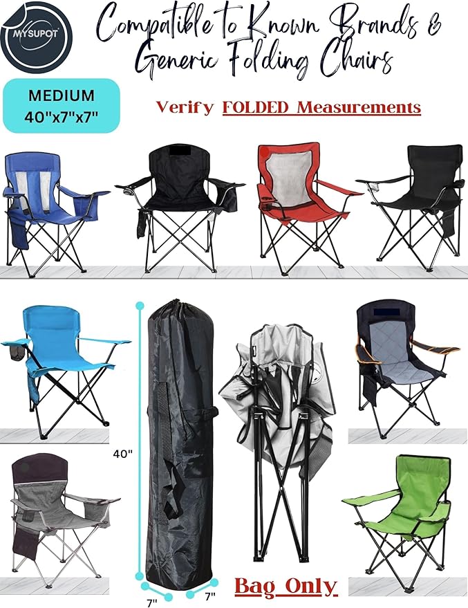 Replacement Bag for Folding Camping Chair, Portable Camp Chair, Hammock, Yoga Mat, Umbrella, Tents, Tripods, Fishing Poles - 420D Oxford Polyester Fabric