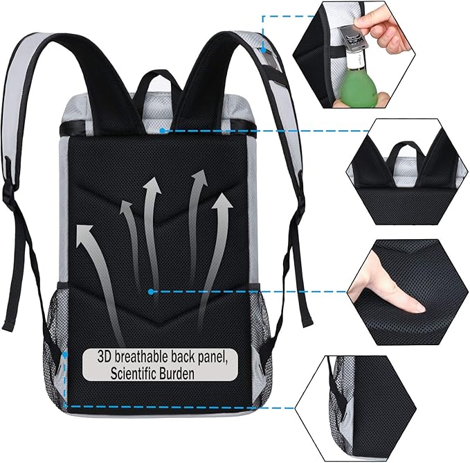 FORICH Soft Cooler Backpack Insulated Waterproof Backpack Cooler Bag Leak Proof Portable Small Cooler Backpacks to Work Lunch Travel Beach Camping Hiking Picnic Fishing Beer for Men Women