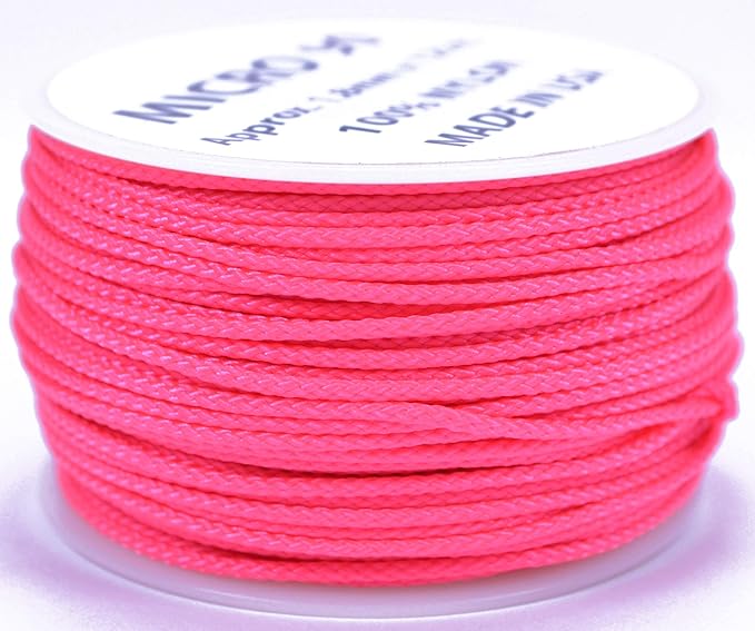 BORED? PARACORD! Nylon Micro Cord - 125 or 1000 Foot Spool Options - 70+ Colors and Patterns - 1.18mm Cord