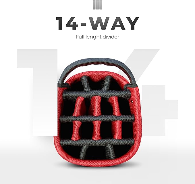 BIG MAX Dri Lite Hybrid Golf Bag | Water-repellent | Lightweight | Waterproof Value Pocket | 14-Way-Divider | Cooler Pocket | Leg Lock System | Umbrella Holder | Towel Holder | Stand Bag and Carry Bag