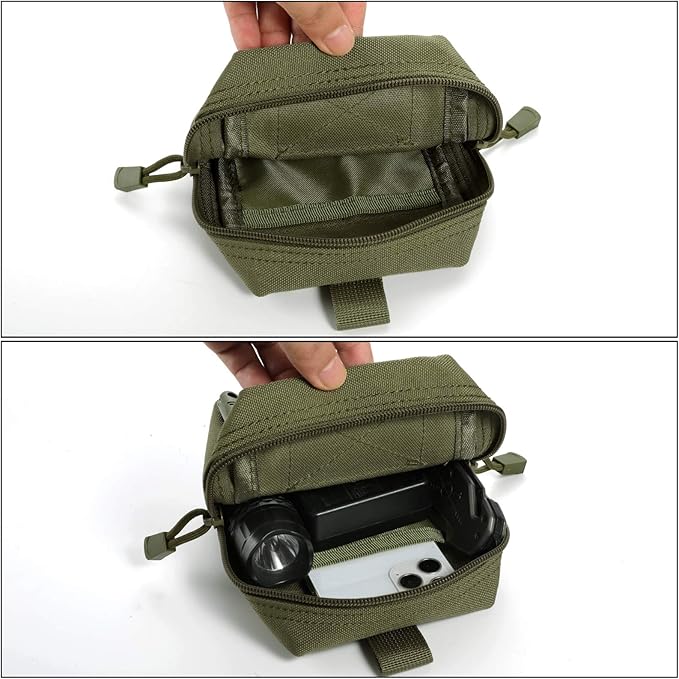 2 Pack Molle Pouches - Tactical Compact Water-Resistant EDC Pouch Bag Small Utility Pouch