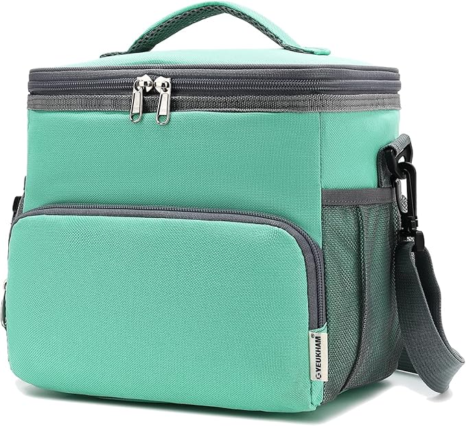 Insulated Lunch Bag for Adult/Women/Men, Reusable Large Lunch Box Cooler Soft Tote, Thermal Meal Prep Lunch Pail with Adjustable Shoulder Strap for Picnic/School/Travel/Office, Green