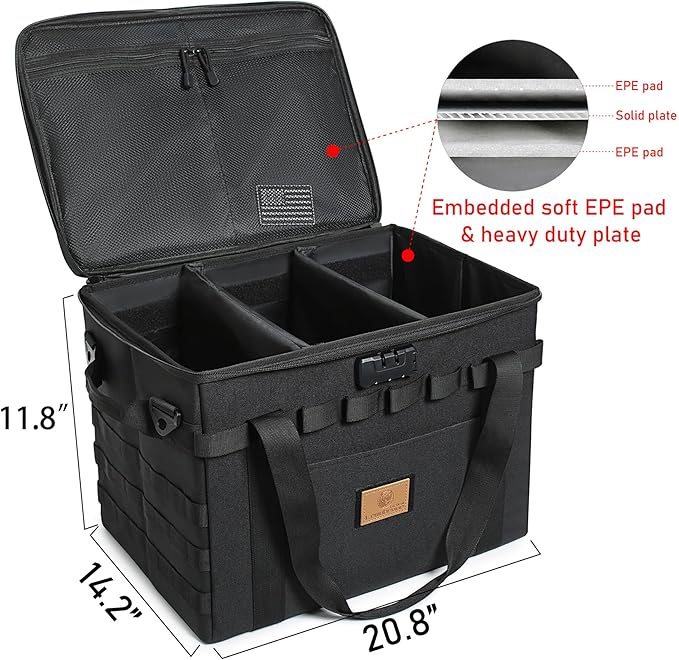 Tactical Camping Storage Bag - 38L Utility Tote Bag Organizer with Combination Lock and Shoulder Strap
