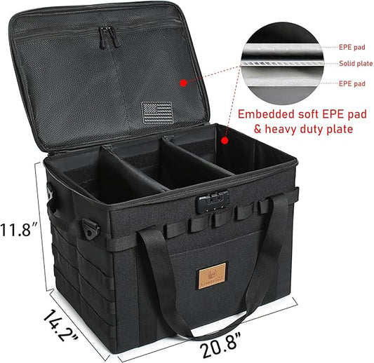 Tactical Camping Storage Bag - 38L Utility Tote Bag Organizer with Combination Lock and Shoulder Strap
