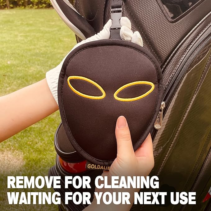 Golf Club Cleaner & Ball Cleaning Bag,Original Three-Layer Fabric Waterproof Technology,Golfer's Ultimate Green Clean Scrub Equipment Accessories,Removable Clips to Support Machine Washing