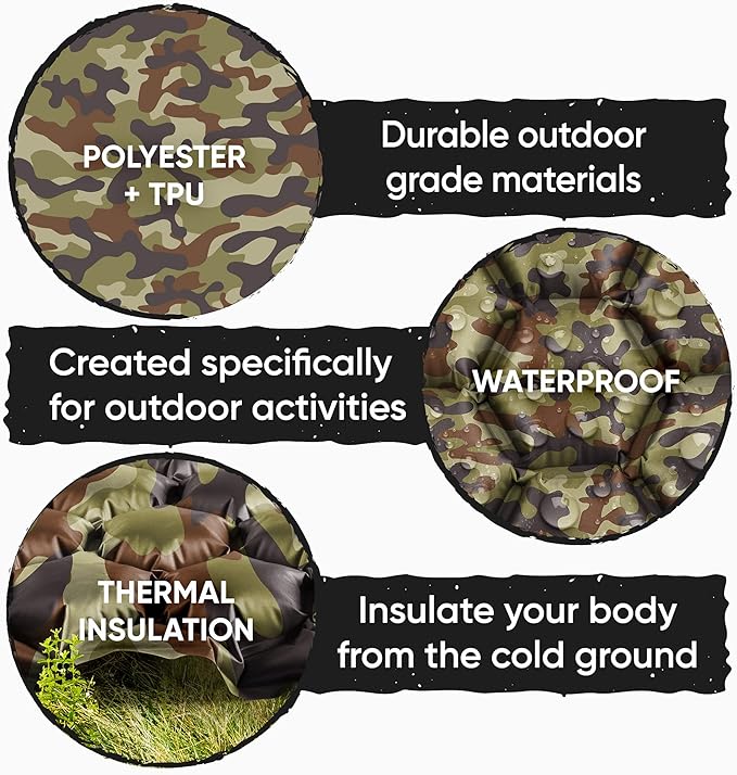 POWERLIX Camping Sleeping Pad - Ultralight Inflatable Camping Mattress Sleeping Mat for Backpacking, Hiking, Compact Lightweight Sleeping Pad, Inflation Bag/Repair Kit Included