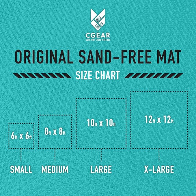 CGEAR Original Sand-Free Outdoor Rug Camping Mat - Water-Resistant & Anti-Fade Material - Military-Grade - Reversible Design - Area Rug for Beach, RV, & Picnics - Includes Travel Bag