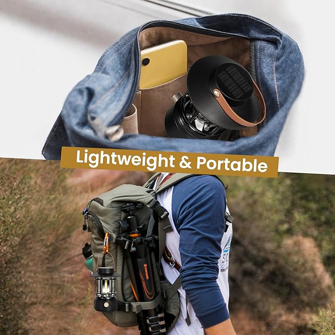LED Camping Lantern, Solar Rechargeable Lantern Camping Lights with Side Lights, 1000LM Retro Style Portable Flashlight, IPX5 Waterproof Lanterns for Power Outages, Emergency, Hurricane, Hiking