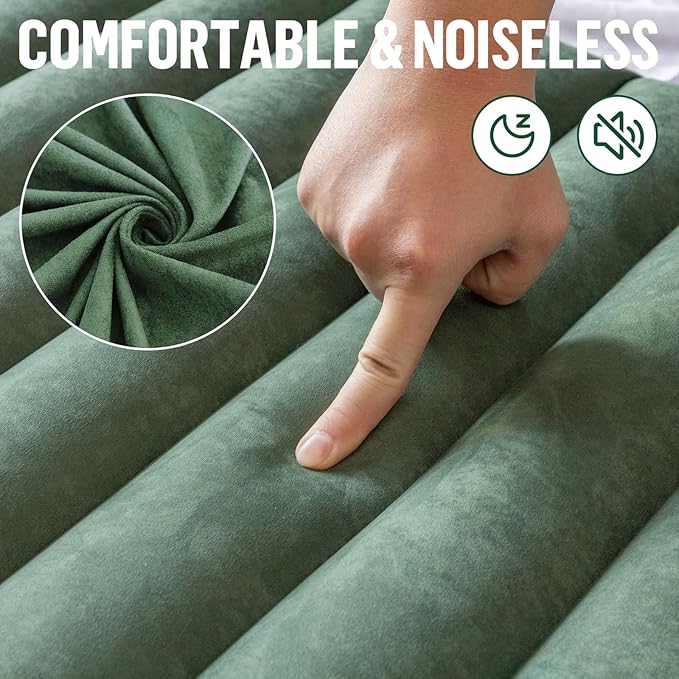 Night Cat Camping Sleeping Pad: Lightweight Backpacking Inflatable Sleeping Mat Built-in Pillow & Foot Pump