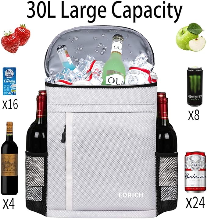 FORICH Soft Cooler Backpack Insulated Waterproof Backpack Cooler Bag Leak Proof Portable Small Cooler Backpacks to Work Lunch Travel Beach Camping Hiking Picnic Fishing Beer for Men Women