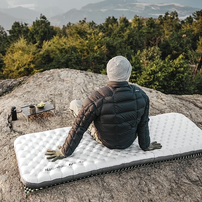 Naturehike 20oz Ultralight Sleeping Pad with Sidewalls, Insulated Inflatable Sleeping Pad 6.5R, Lightweight Sleeping Mat for Camping, Hiking, Backpacking, 10cm Thickened