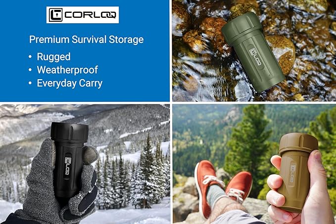 EDC120 Rugged Waterproof EDC Survival Tactical Storage Container, Zytel