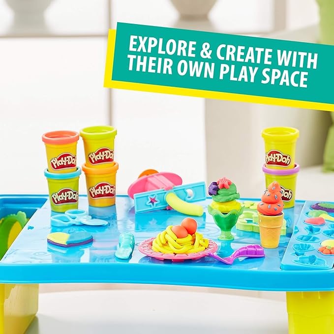 Play-Doh Play 'n Store Table Toy, 25+ Accessories, 8 Cans of Assort. Colors, Back to School Classroom Supplies, Kids Arts & Crafts, Preschool Toys, Ages 3+ (Amazon Exclusive)
