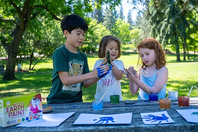 The Natural Earth Paint Kit | Non- Toxic | Made for Kids | Vegan | 6 Bright Colors | All Ages