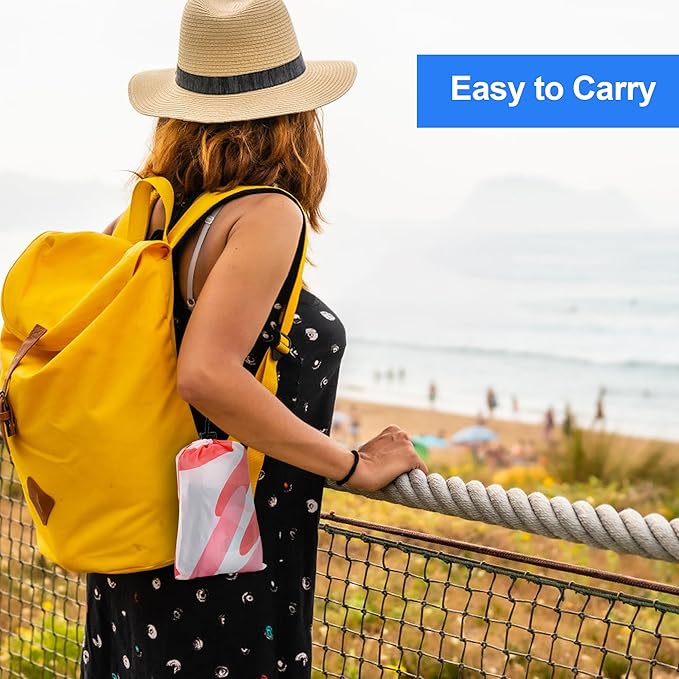 Mooreeke Beach Blanket Extra Large Oversized 9 x 10 ft, Colorful Flowers Sandproof Waterproof Quick Drying Lightweight Compact Outdoor Blanket Beach Mat for Family Travel Camping Picnic, 1-8 Adults