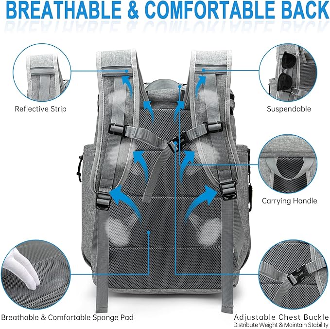 Backpack Coolers Insulated Leak Proof, 45 Cans Beach Cooler Backpack, Large Capacity Ice Chest Backpack, Waterproof Soft Cooler Bag Lunch Backpack for Men Women Camping Hiking