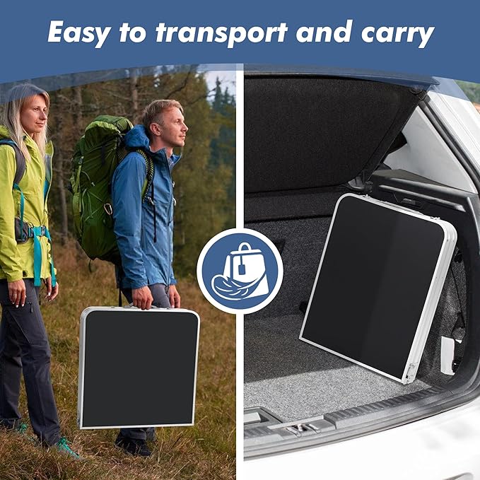 Camping Folding Aluminum Table with Adjustable Legs for Outdoor Travel Beach, Backyards, BBQ, Party and Picnic Foldable Table