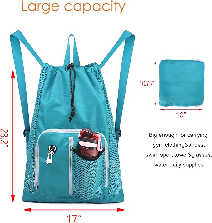 BeeGreen Drawstring Backpack for Men Women Athletic Gym Sports Workout Beach Swim …