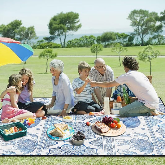 Picnic Blankets 60x80 Portable Family Roll Up Couple Blanket Sand Mats for Beach Fold Up Car Stadium Yoga Matt Lightweight Backpack Blanket Dog Car Seat Cover European Travel Hiking Essential