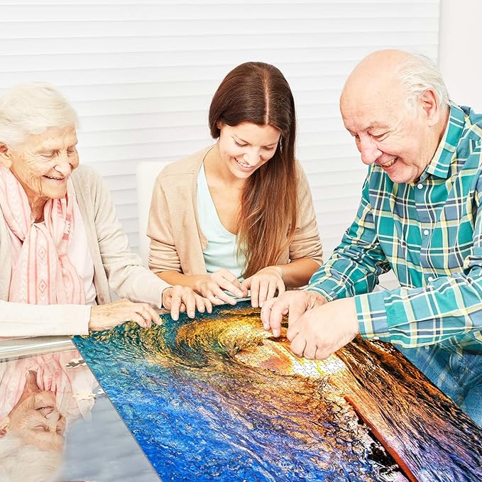 Puzzles for Adults 1000 Piece,Hawaii Sunset Beach Wooden Jigsaw Puzzle Art,DIY Leisure Game Fun Toy Gift Suitable Family Friends