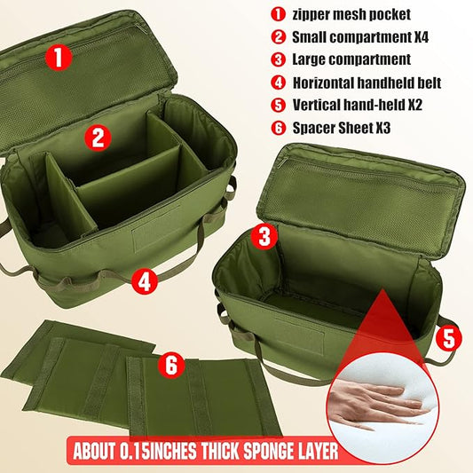 bvya Tactical Camping Storage Bag 11 Liters Outdoor Utility Tote Bag Camping Cookware Organizer Trunk Organizer with Flag Patch