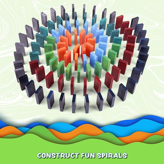 Bulk Dominoes Plastic Bulk 100pcs | Dominoes Set, STEM STEAM Small Toys, Family Games for Kids, Kids Toys and Games (Storm Mix)